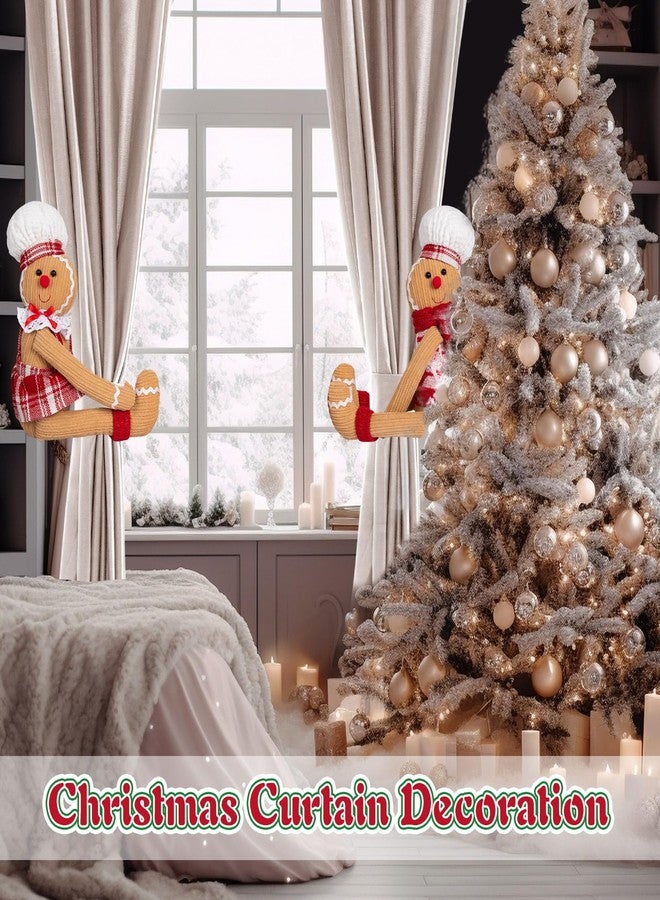 Fiwochic 2 Pack Christmas Curtain Buckle Doll Gingerbread Curtain Tieback Hold Back Fastener for Window Home Hotel Room Decoration - Image 4